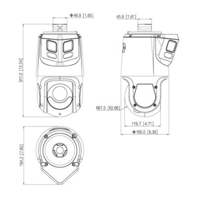 VIP Vision Professional AI Multi Vision Camera (PTZ + 180º Turret) - VSIPPTZ-4P8X - Image 5
