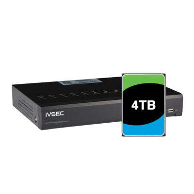 IVSEC NR3082XB NVR 8 Channels,12MP, 8 x PoE Ports, 2 Bays, H265, 4TB HDD