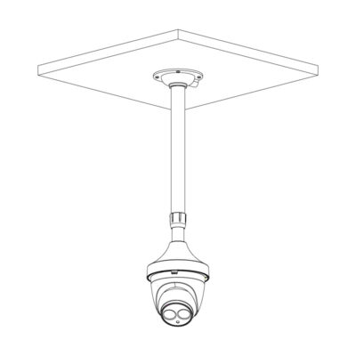800mm Ceiling Mount Dome Camera Bracket (White) - VSBKTB2211C - Image 2