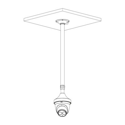 1500mm Ceiling Mount Dome Camera Bracket (White) - VSBKTB2212C - Image 2