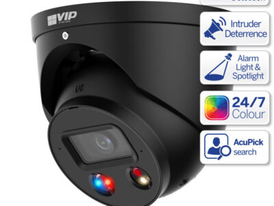 Professional AI Series 8.0MP Fixed Deterrence Turret (Black) - VSIPP-8DG-ID4-B