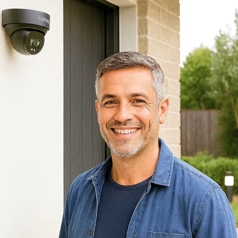 active-online-security-customer Satisfied customer after self installing CCTV camera with Active Online Securioty assistance