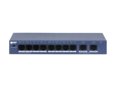 VIP Vision Unmanaged 8-Port (100M) PoE Switch with 2-Port Uplink (1000M) - VSPOE-SWA8U