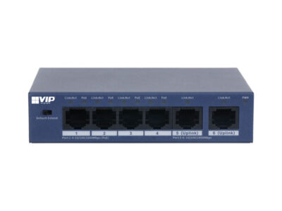 VIP Vision Unmanaged Gigabit 4-Port PoE Switch with 2-Port Uplink (1000M) - VSPOE-SWB4U