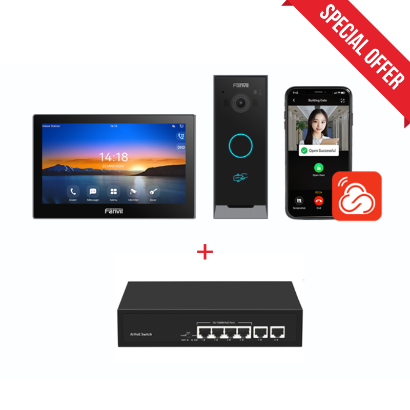 Fanvil VIK-01P IP Video Intercom Kit with PoE Switch