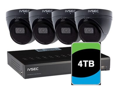 IVSEC KIT 4 x NC110XC-BLK 5MP CAM WITH ADV DET NR308XD-4T 8 x PoE NVR 4K IVS