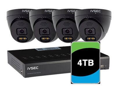 IVSEC KIT 4 x NC323ADX-BLK 8M CAM WITH ADV DET NR308XD-4T 8 x PoE NVR 4K IVS