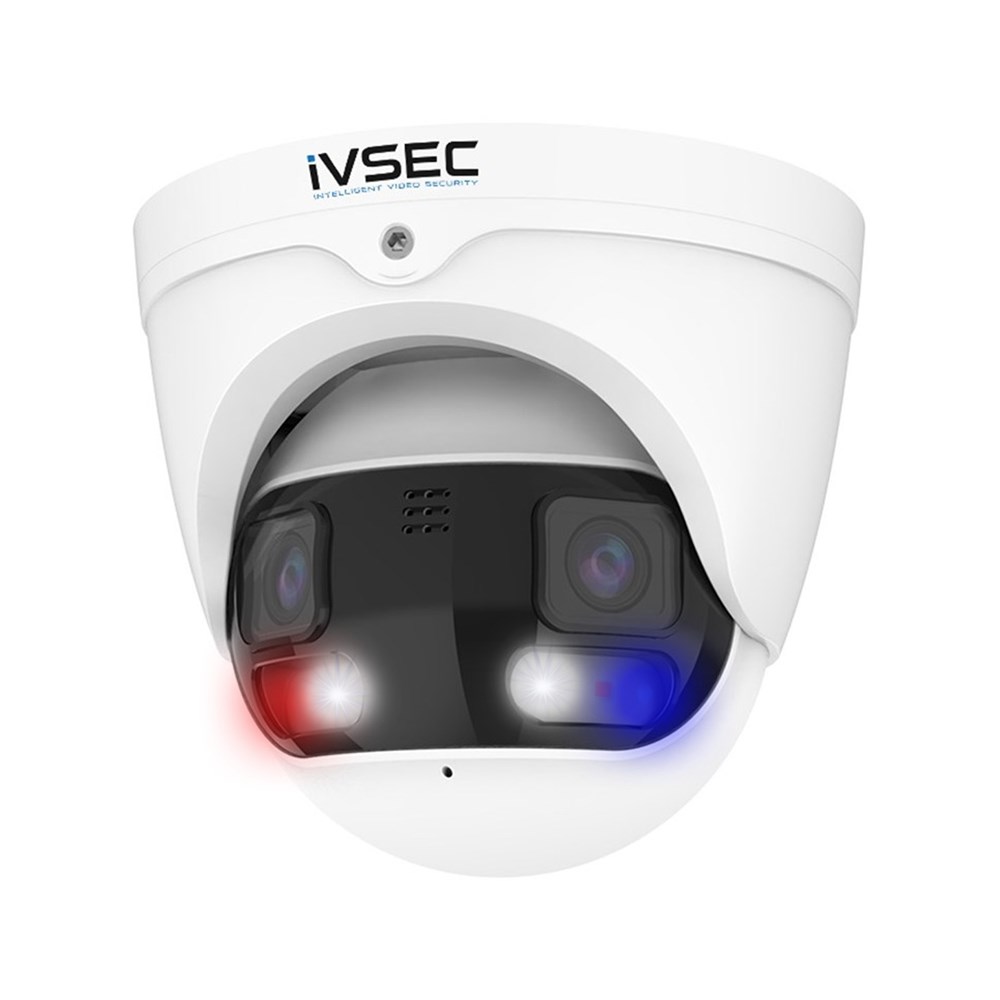 IVSEC Turret IP Camera 2 x 4MP Panoramic Fixed Lens