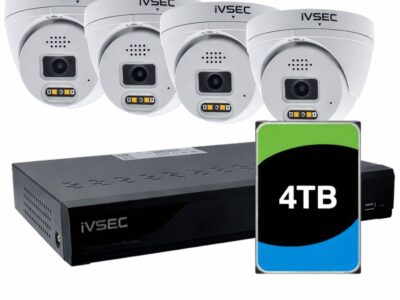 LX Series Kit 4 x 8MP IP Cameras, NR004XB-4TB 4 x PoE NVR 4K Basic AI