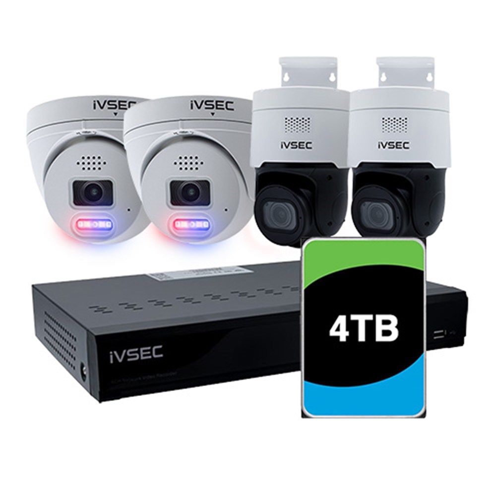 LX Series Kit 2 x 8MP PTZ, 2 x 4MP, 8 Chan NVR with 4TB HDD