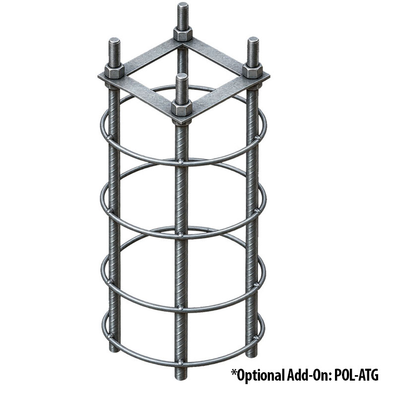 Heavy-Duty In-Ground Anchor Cage for POL-A Series Poles